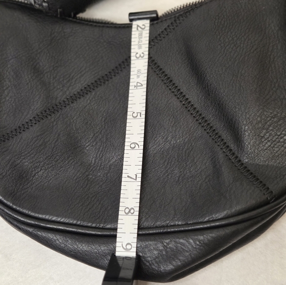 Dolce Vita Black Braided Leather Crossbody Bag With Guitar Strap‎ - Picture 9 of 11